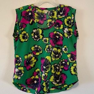 J. Crew Factory Floral Drapey Blouse